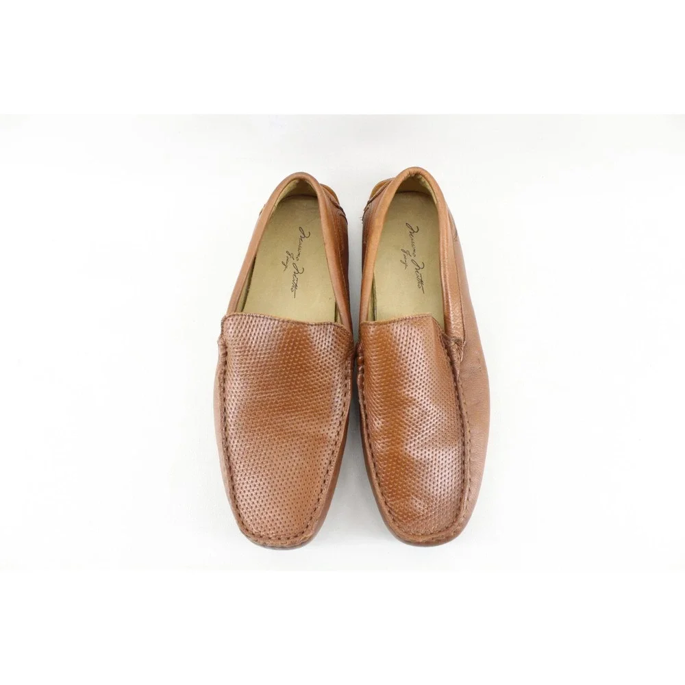 MASSIMO MATTEO SHOES 8 M‎ LIGHT BROWN LEATHER DRIVING LOAFERS MOCCASINS BRAZIL